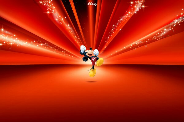 Roter Mickey-Mouse-Bildschirmschoner