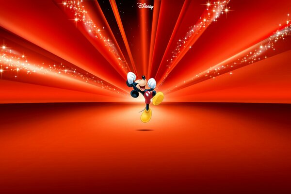 Czerwony wygaszacz ekranu Myszka Miki