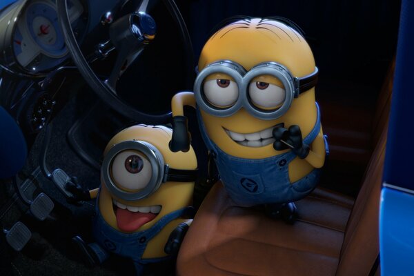 Minions from the cartoon despicable me 2
