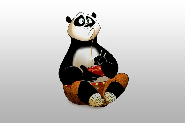 Art Kung Fu Panda sur fond blanc