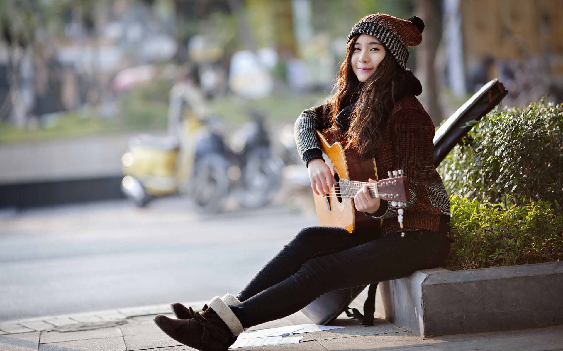 ragazza chitarra musica