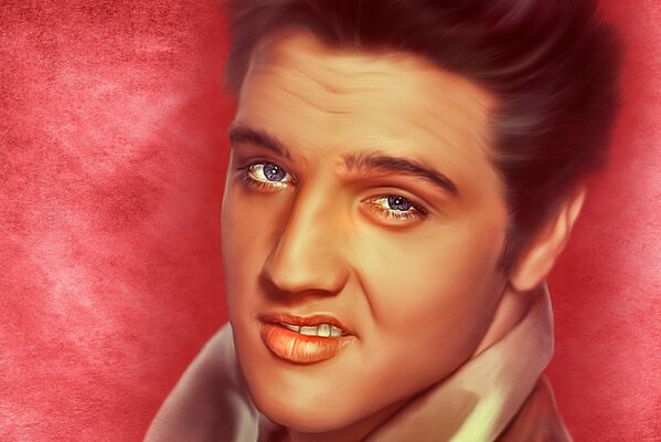 Retrato del rey del rock and Roll Elvis Presley