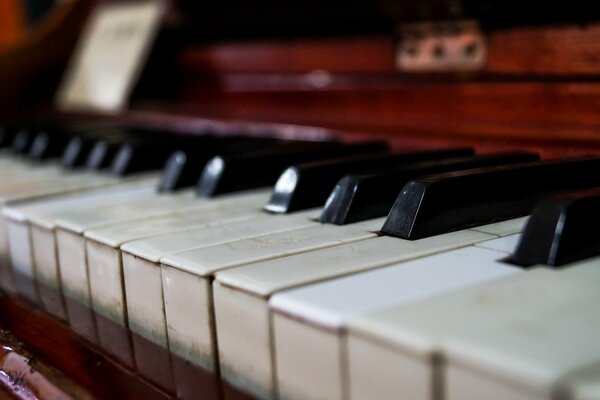 Teclas de piano primer plano