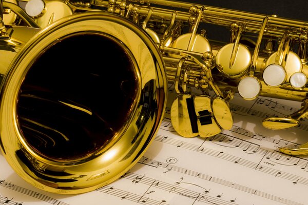 Saxophone gros plan sur les notes