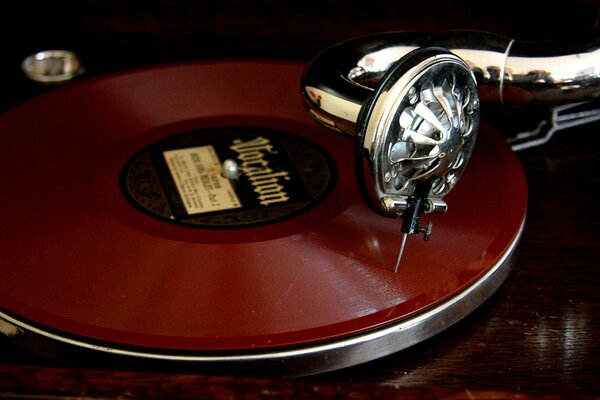 Photo comment le gramophone reproduit le disque