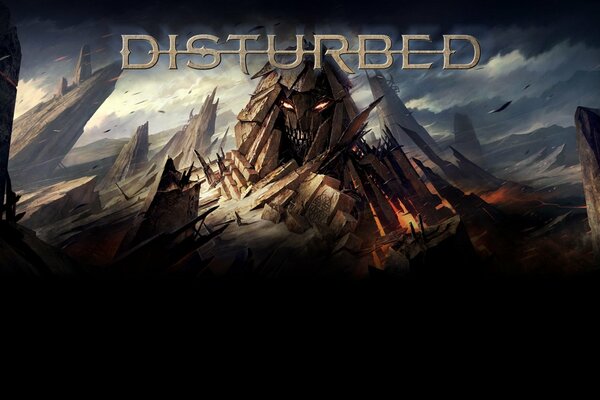 Заставка disturbed. Монстр с светящимися глаза