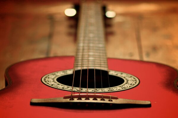 Acoustic guitar close-up