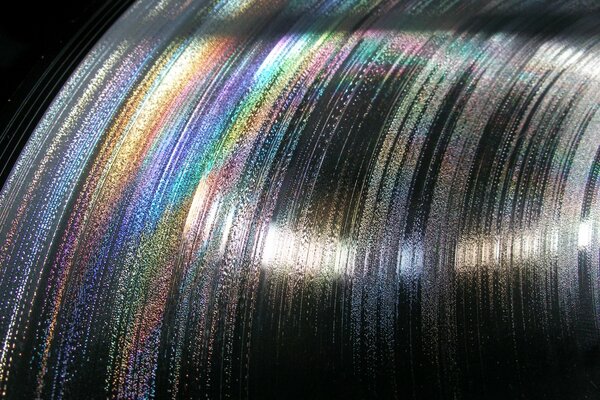 Rainbow music vinyl record. Multicolored disk