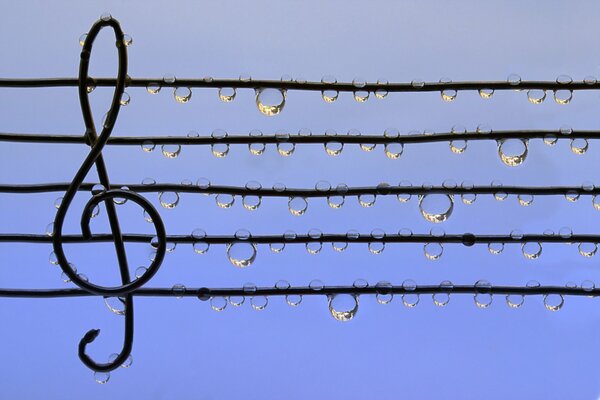 Drops of music are sad from the rain