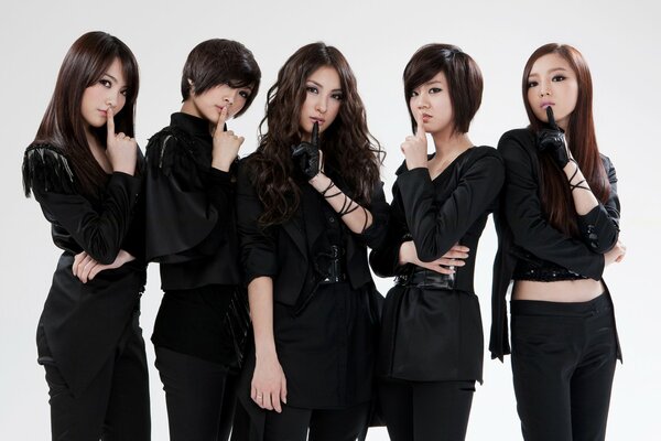 Gruppo musicale coreano. Ragazze asiatiche