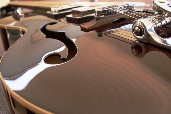 Beautiful lacquered expensive guitar