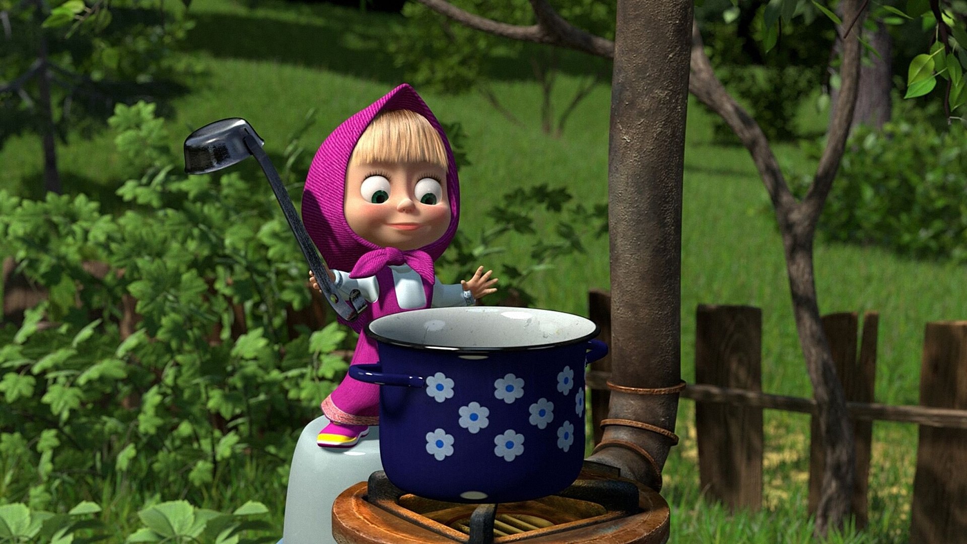 masha and the bear porridge pan nature ladle supplie