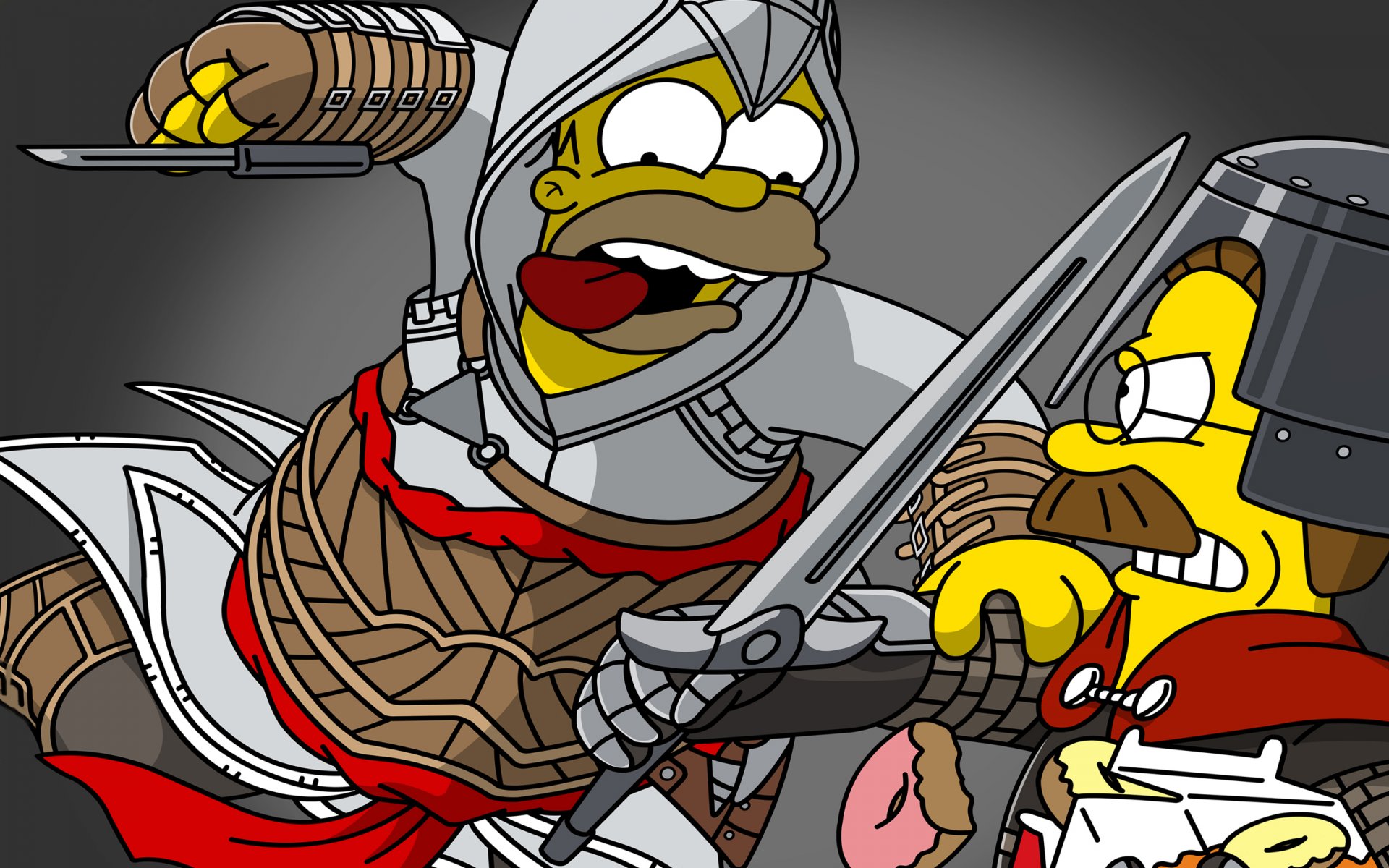 homer simpson assassin s creed ned flanders the simpsons homer art