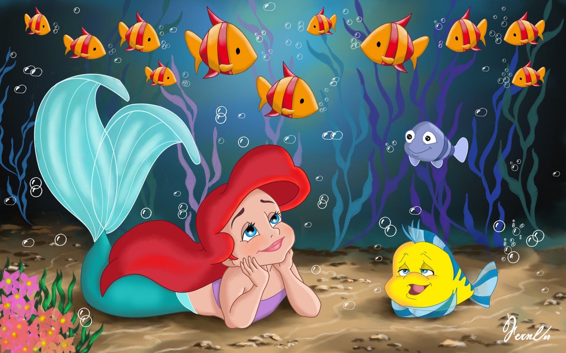 the little mermaid movie walt disney fanart childhood princess ariel sea fish pretty child fairytale little mermaid cartoon mermaid cute sunfish algae tale