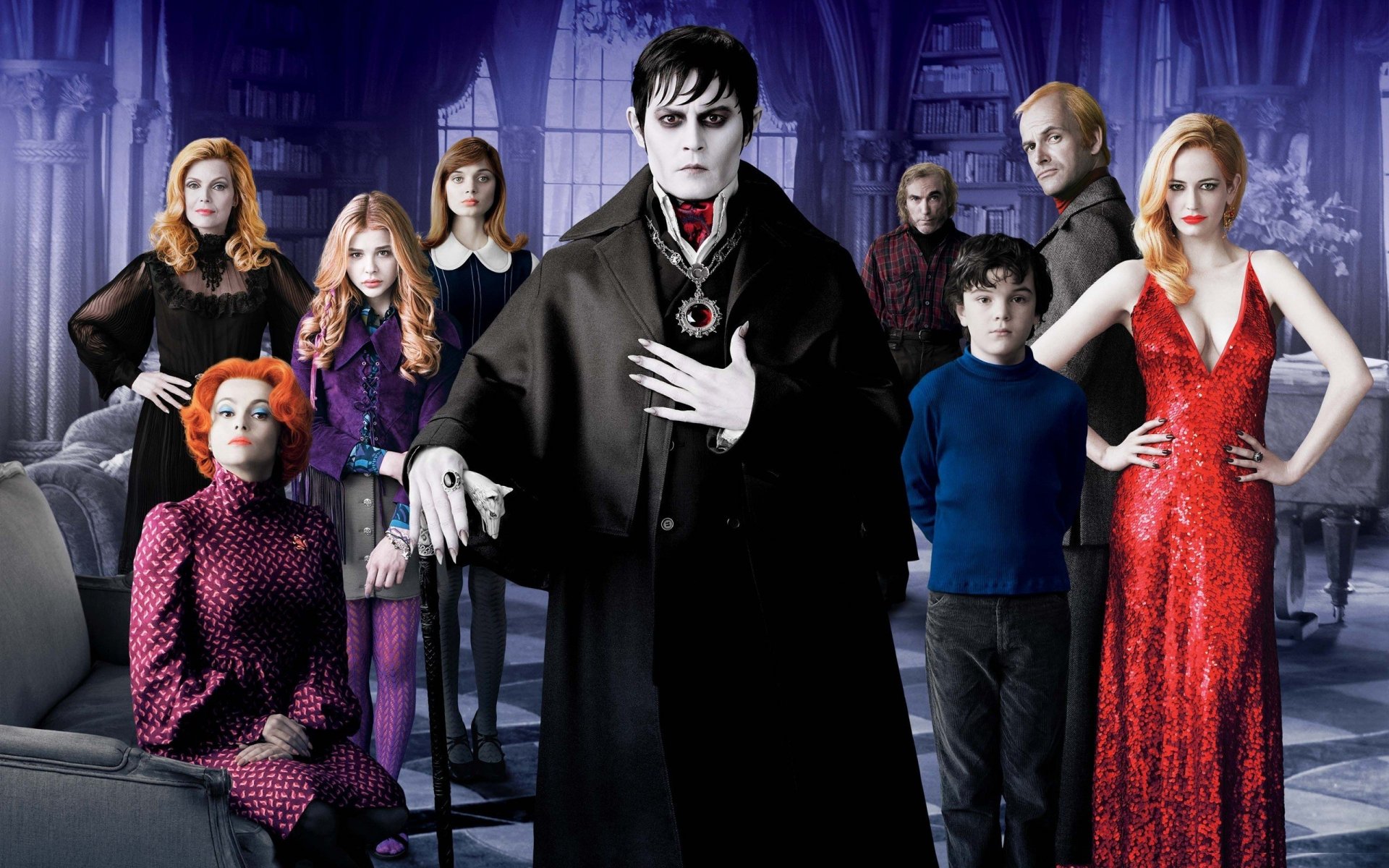 dunkle schatten johnny depp helena bonham carter chloe grace moretz eva green michelle pfeifer tim burtons film