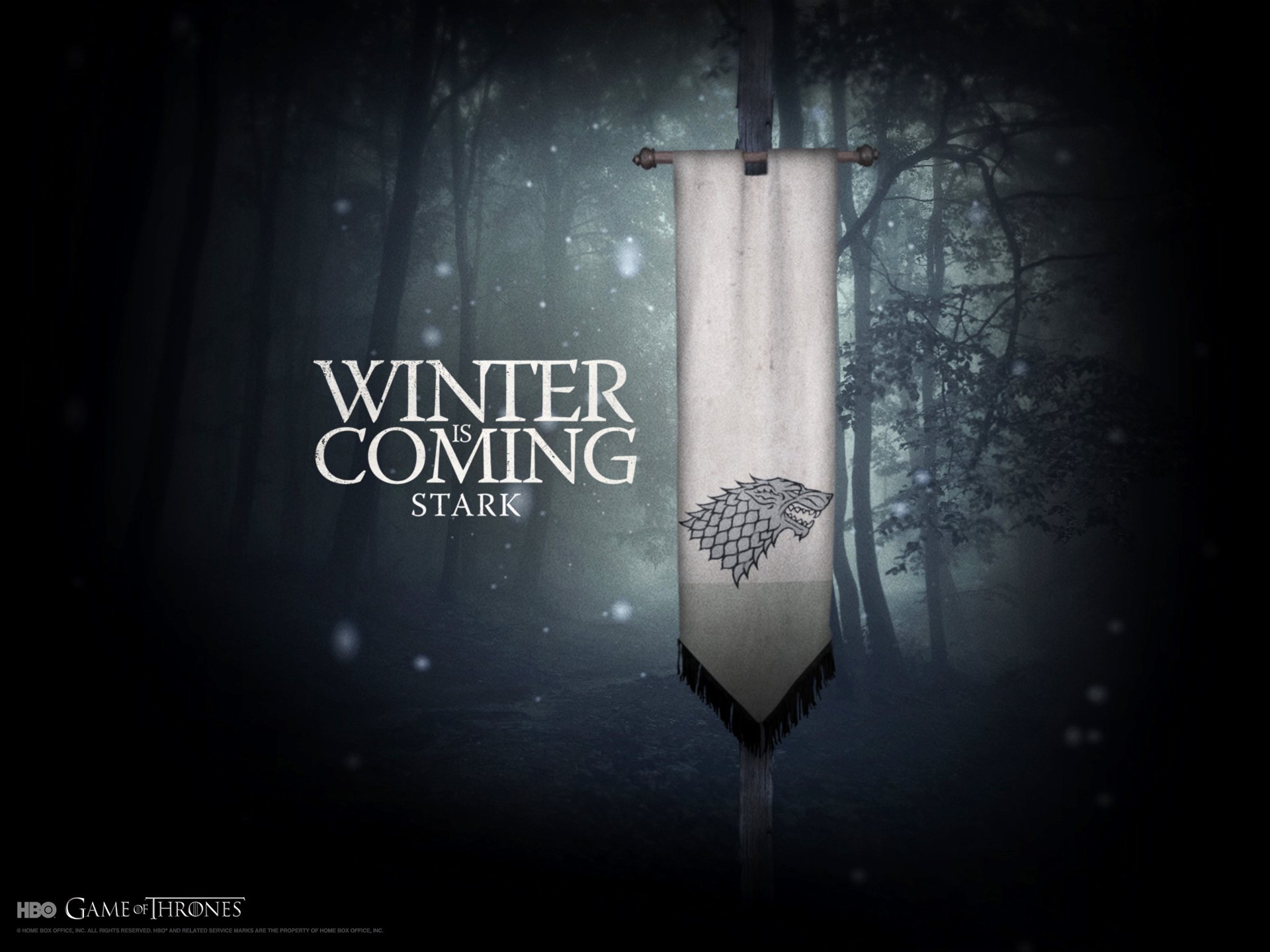 drapeau bâton forêt science-fiction livre game of thrones game of thrones sean bean fantaisie stark blason loup papier peint hiver nuit krastoa l hiver approche hiver fantaisie série tv film film