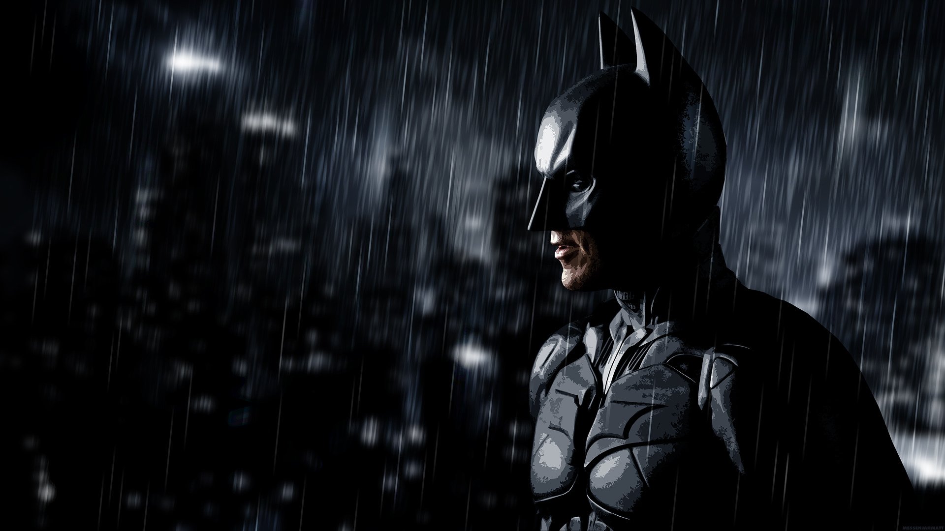 le chevalier noir: renaissance batman pluie art art