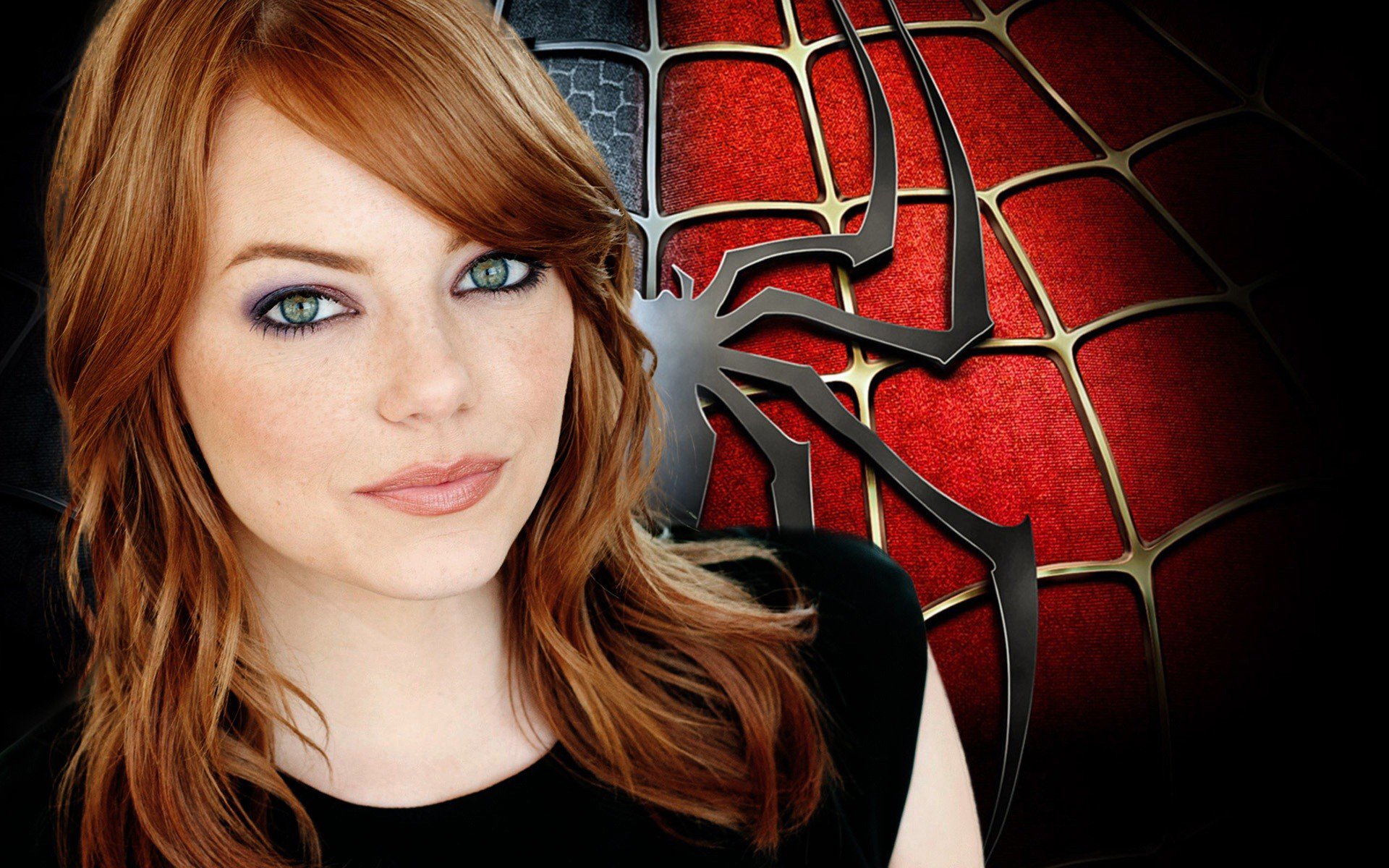 emma stone películas araña chica hombre araña pelo rojo color negro