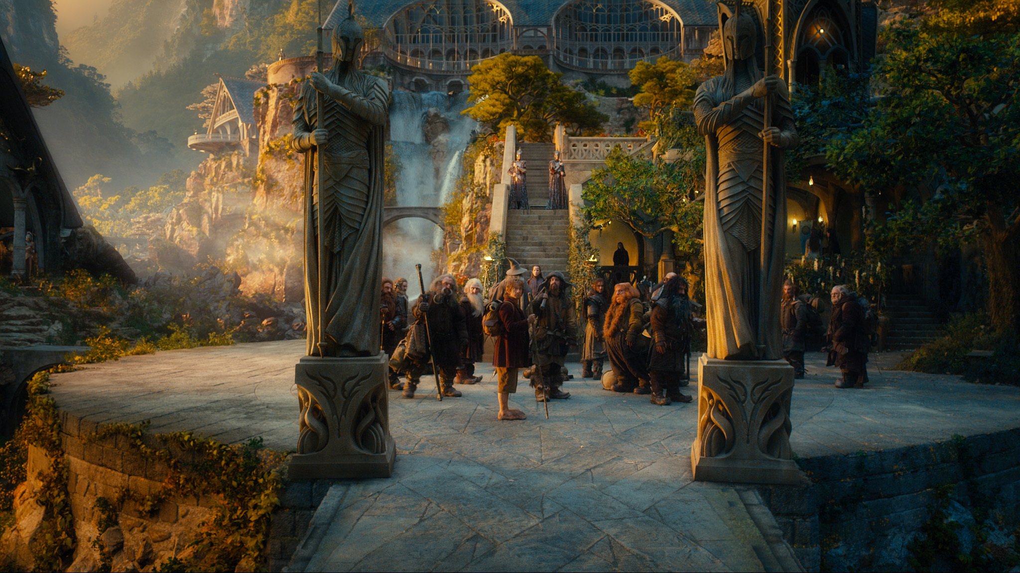 hobbit voyage inattendu rivendell nains bilbo statues marches