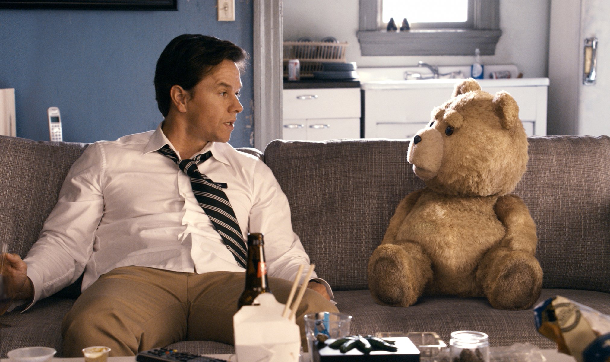 the third extra ted mark wahlberg john bennett sofa bear