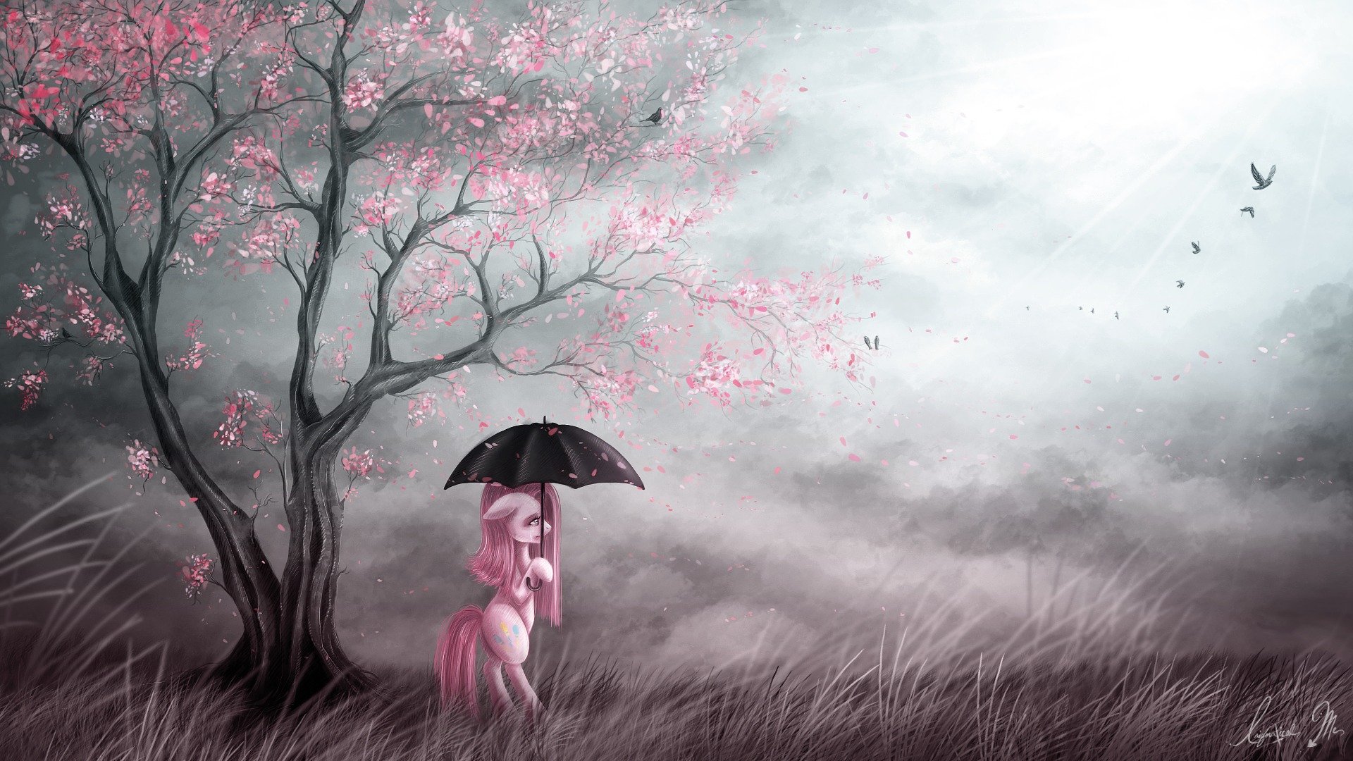 my little pony parasol ptaki pony art