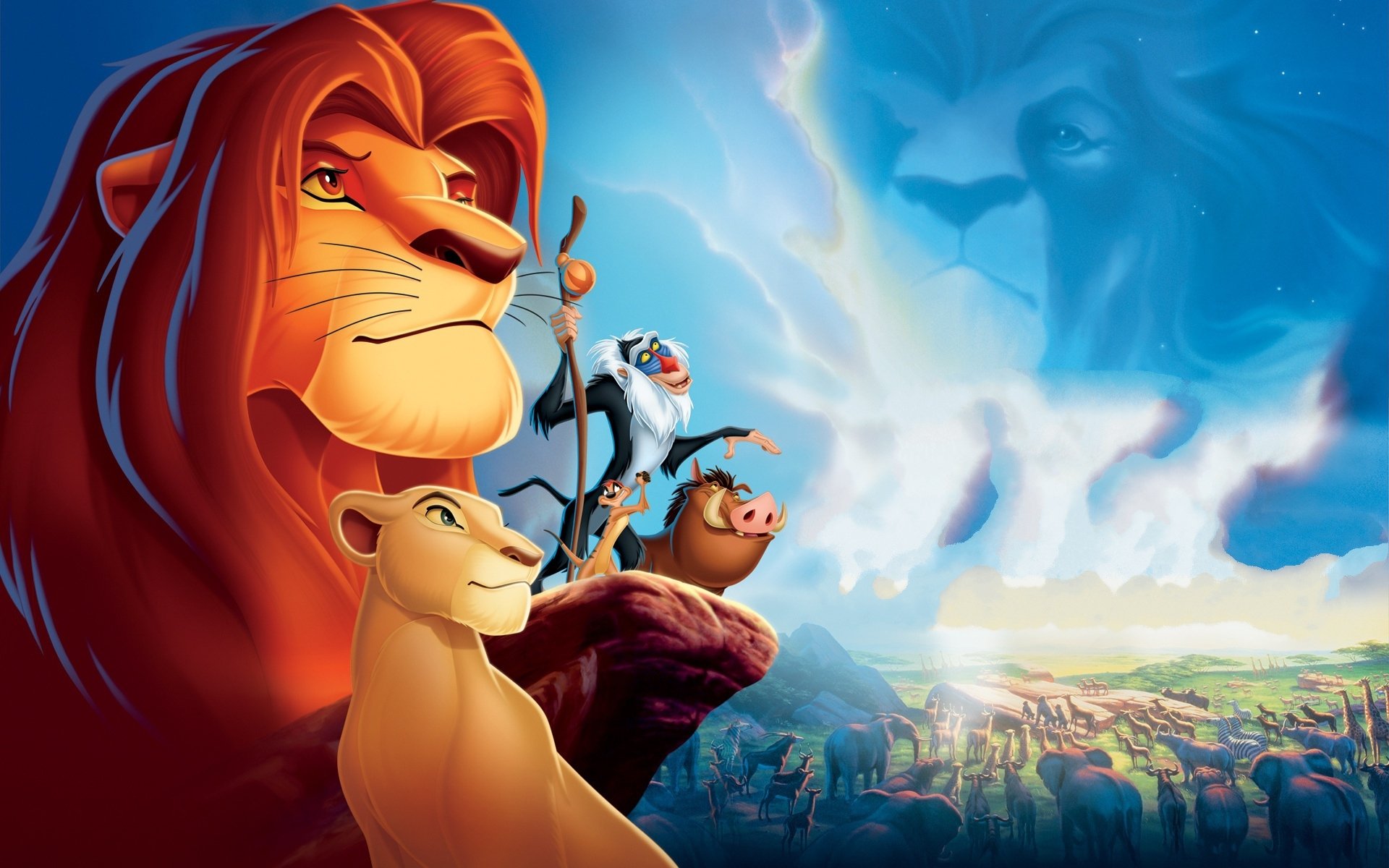 re leone film carta da parati roccia animali leonessa nuvole natura cinghiale meerkat timon pumbaa nala simba mandrillo rafiki mufasa