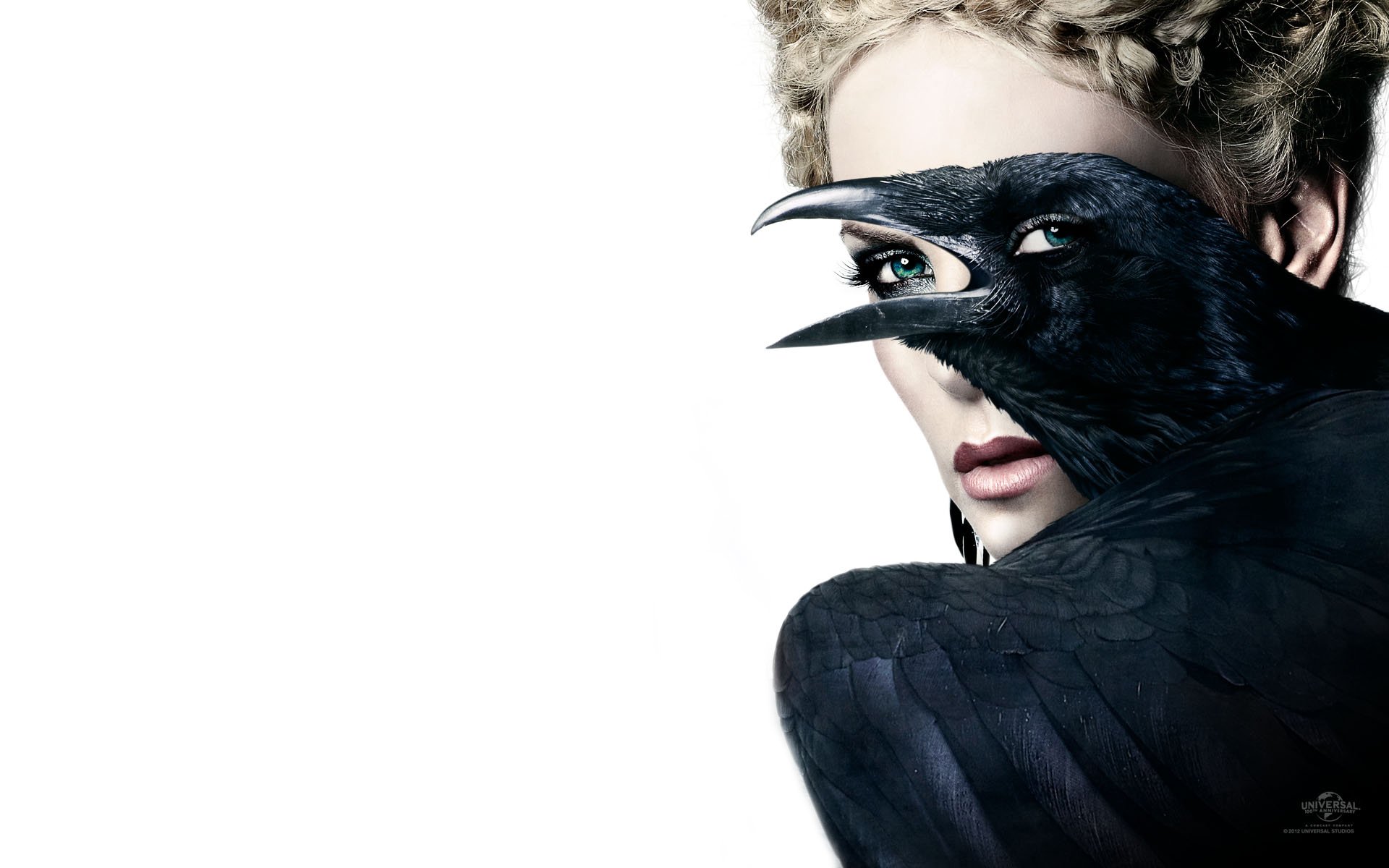 now white and the huntsman charlize theron face raven