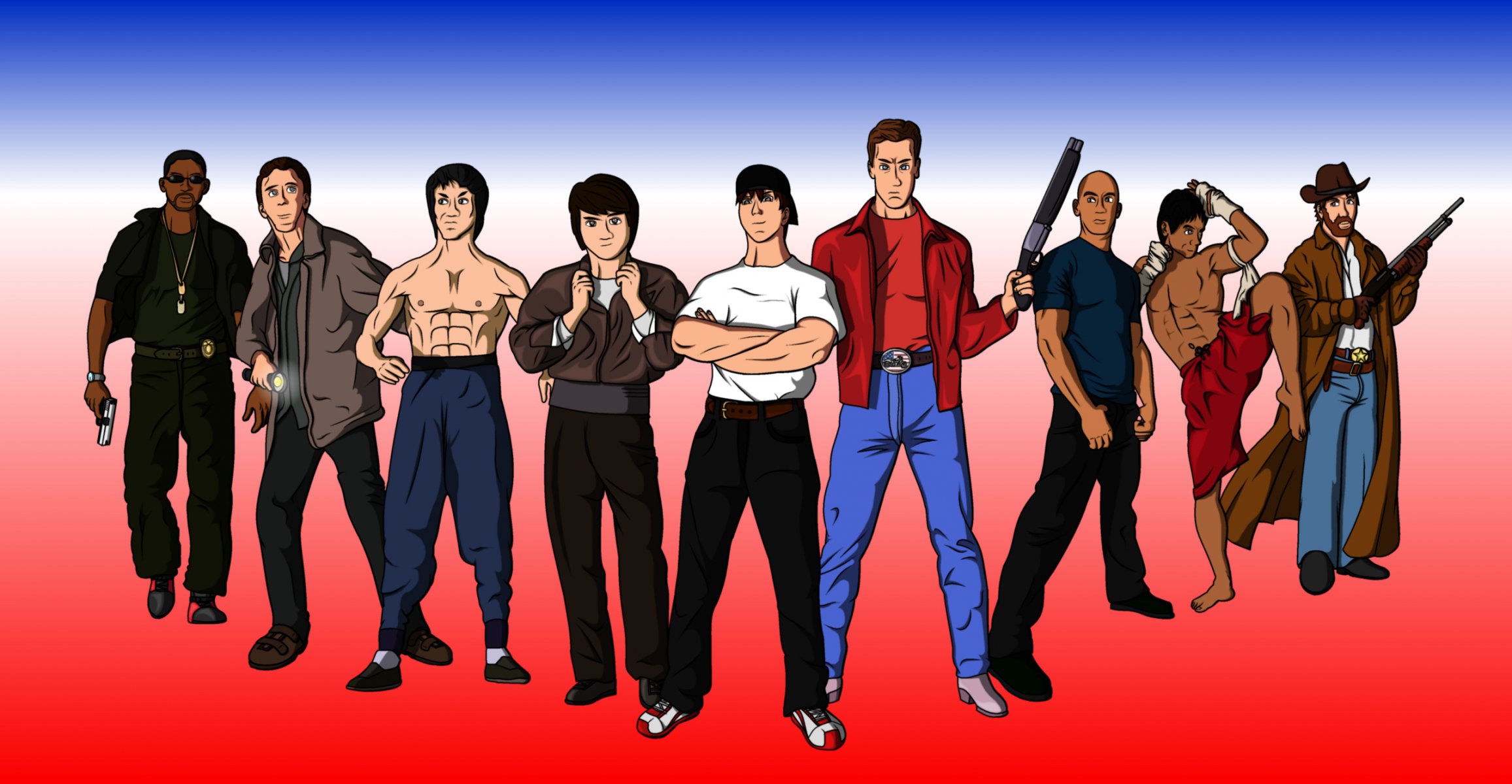 azione eroi arnold schwarzenegger chuck norris bruce lee will smith jackie chan nicolas cage vin diesel sylvester stallone