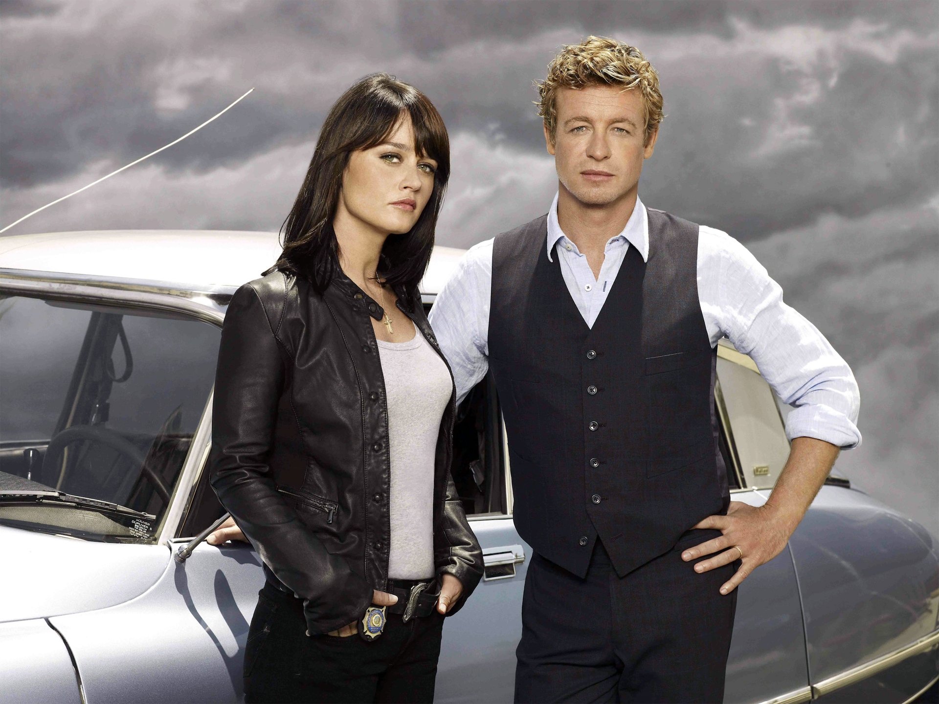 mentalista simon baker patrick jane robin tunney tunney teresa lisbon serie tv sfondi hd