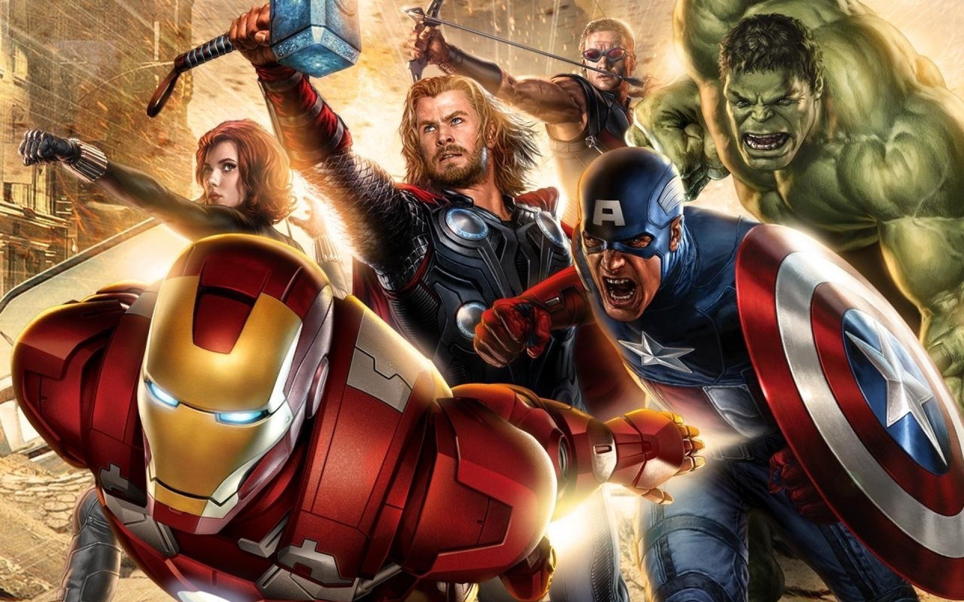 vendicatori supereroi iron man capitan america vedova nera thor hulk occhio di falco film azione fantascienza disegno