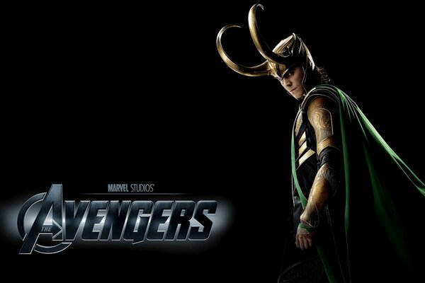 The hero of the movie Avengers on a black background
