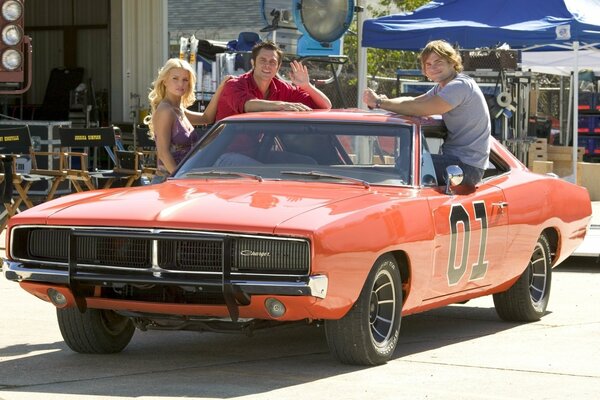 Friends on a dodge on a warm sunny day