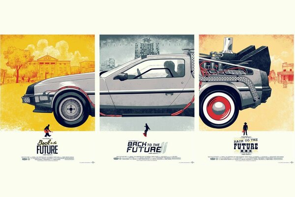 Back to the Future car collage