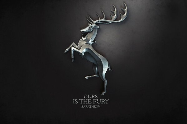 Symbole de Game of Thrones sur fond noir