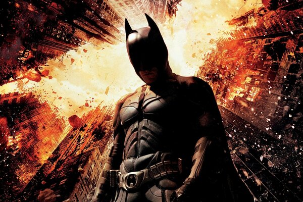 Christian Bale nel ruolo di Batman in The Dark Knight Rises