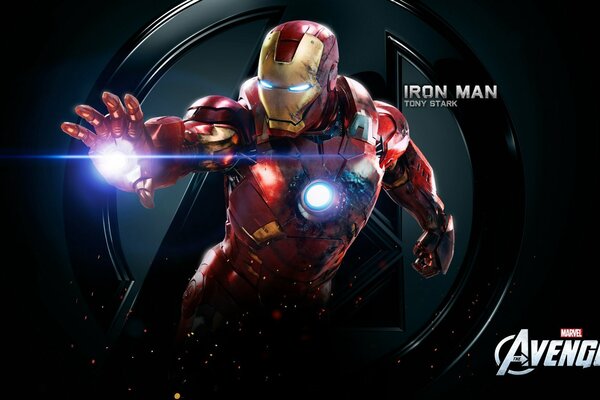 Iron Man on a black background