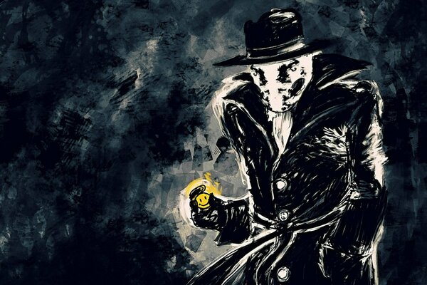 Dessin de Rorschach avec un Emoji à la main