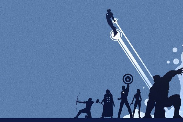 Avengers niebieskie tło, z Chris Evans