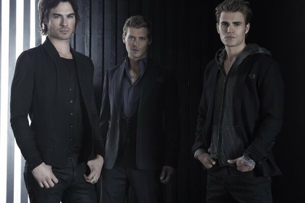 Photo des héros de la série vampire Diaries .