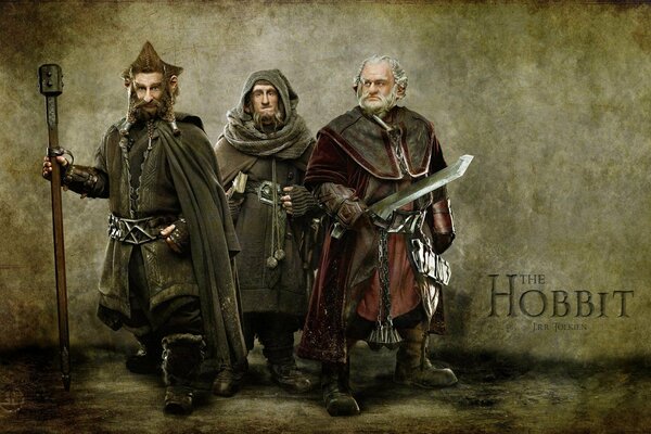 Los tres enanos de la película el Hobbit