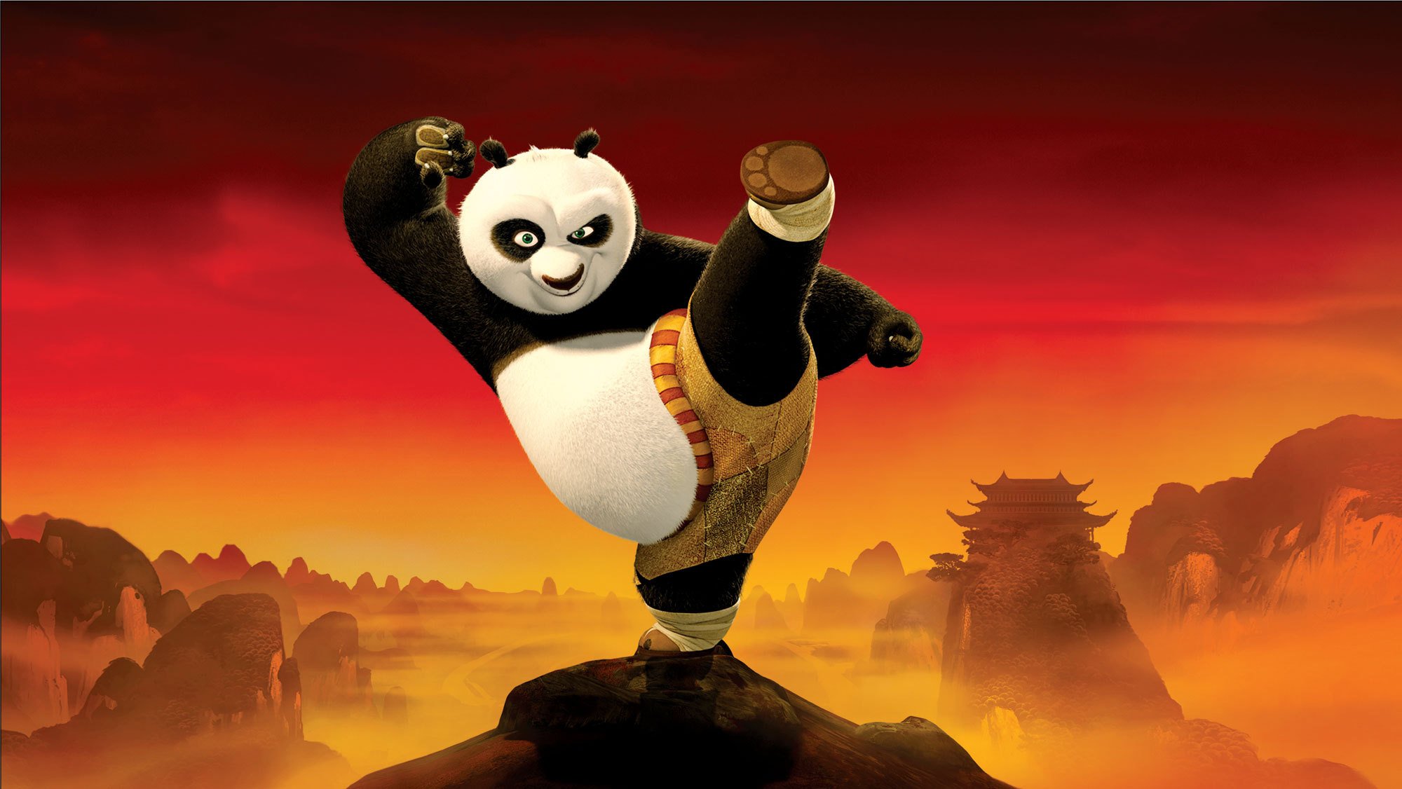 kung fu panda 2 kung-fu cartoon front view strike red