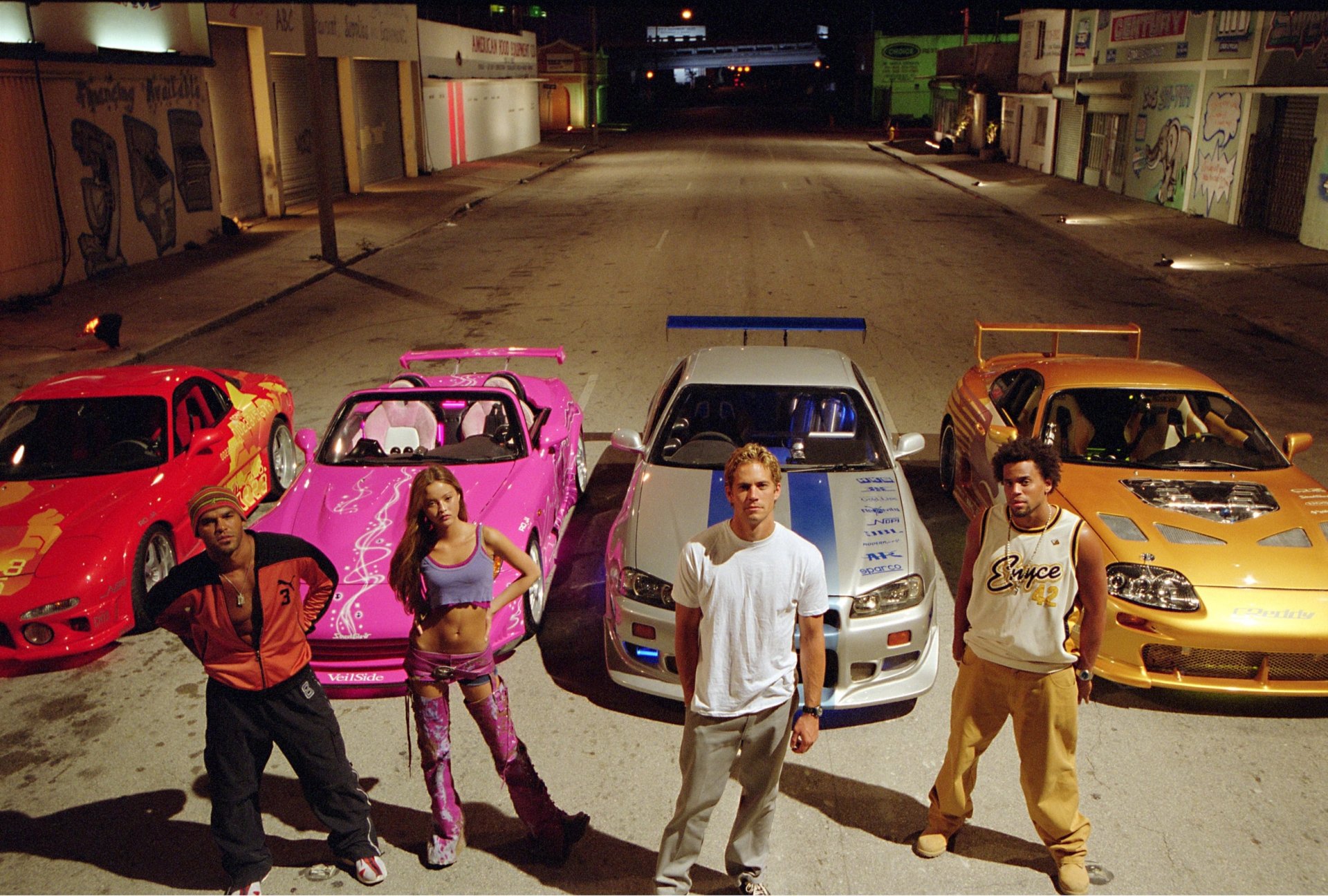 doppio fast & furious 2 fast 2 furious paul walker brian o connor devon aoki suki amory nolasco arancione julius michael o o michael schiaffo jack nissan skyline toyota supra