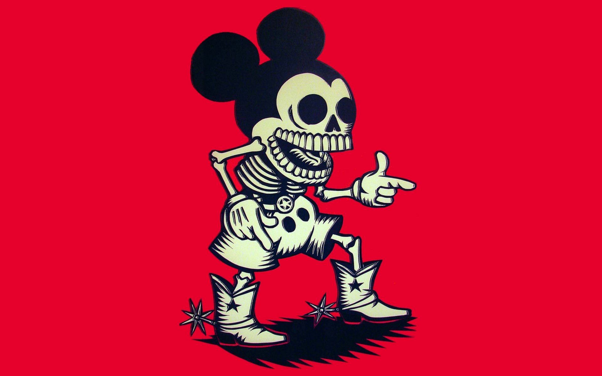 mickey mouse skeleton cowboy