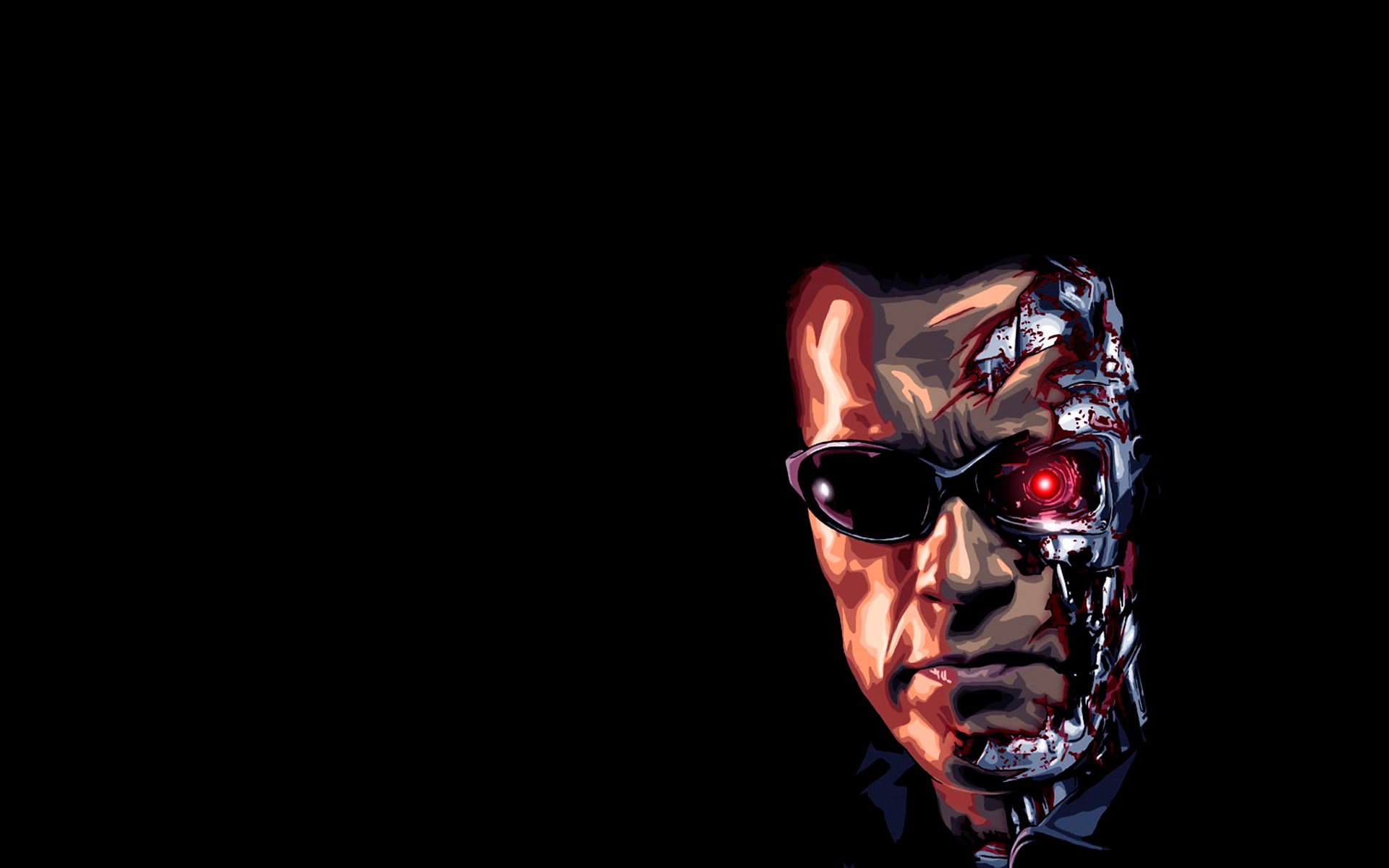 terminator arnold schwarzenegger face dark t-800