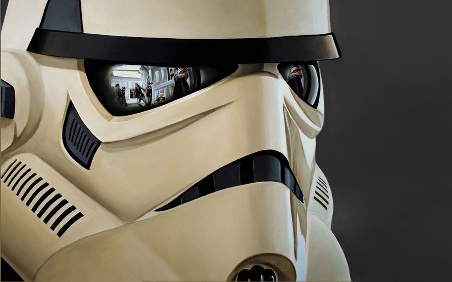 guerre des étoiles soldat stormtrooper casque réflexion rebelle