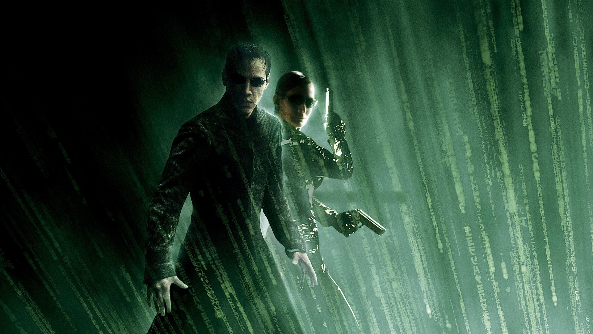 matrix neo trinity kerry-ann moss keanu reeves pistolen