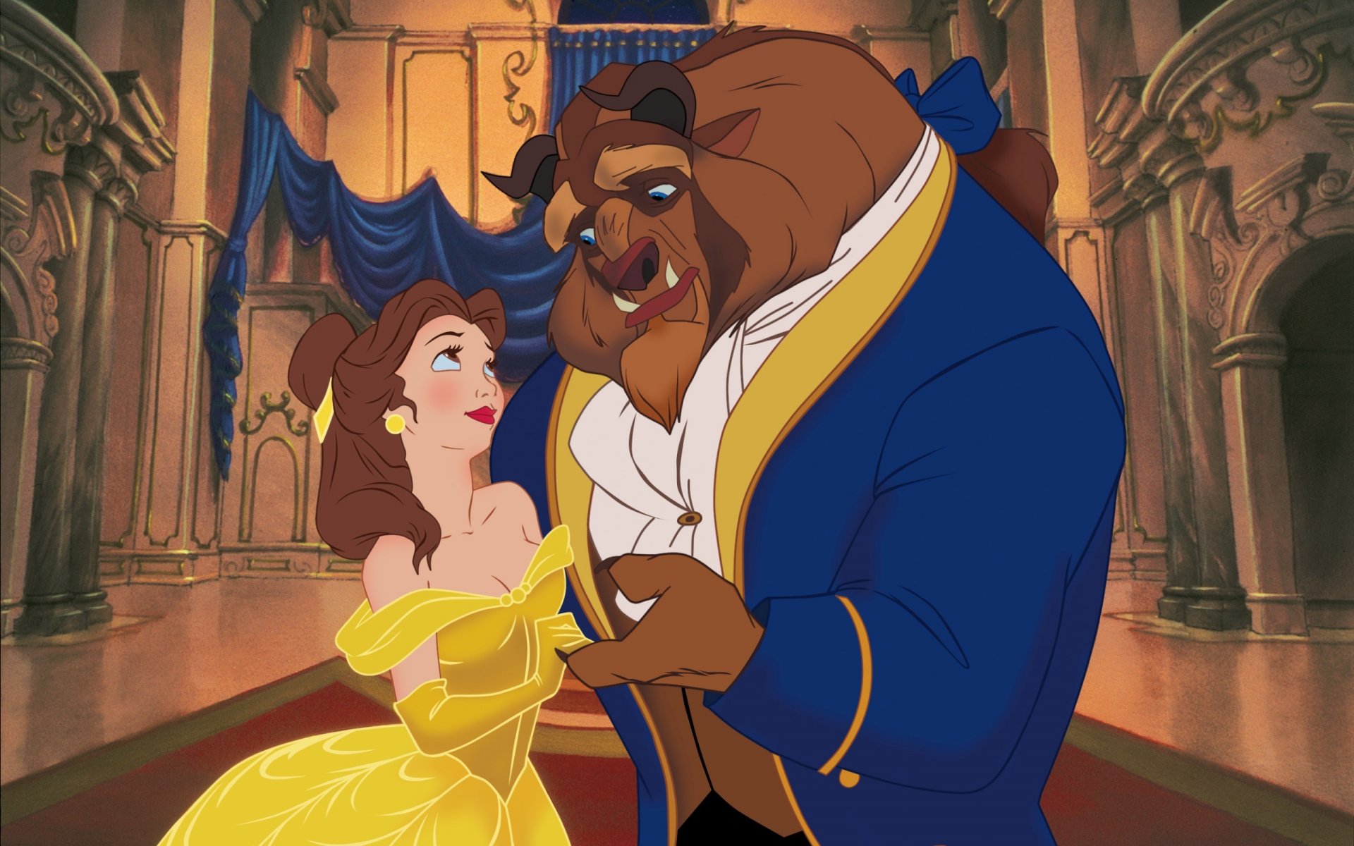 belle prince conte de fées disney la belle et la bête dessin animé belle prince enchanté château danse