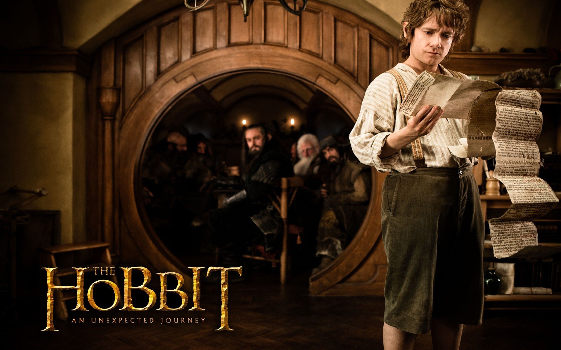 hobbit unerwartete reise martin freeman bilbo beutlin bilbo beggins halbling schriftrolle tür