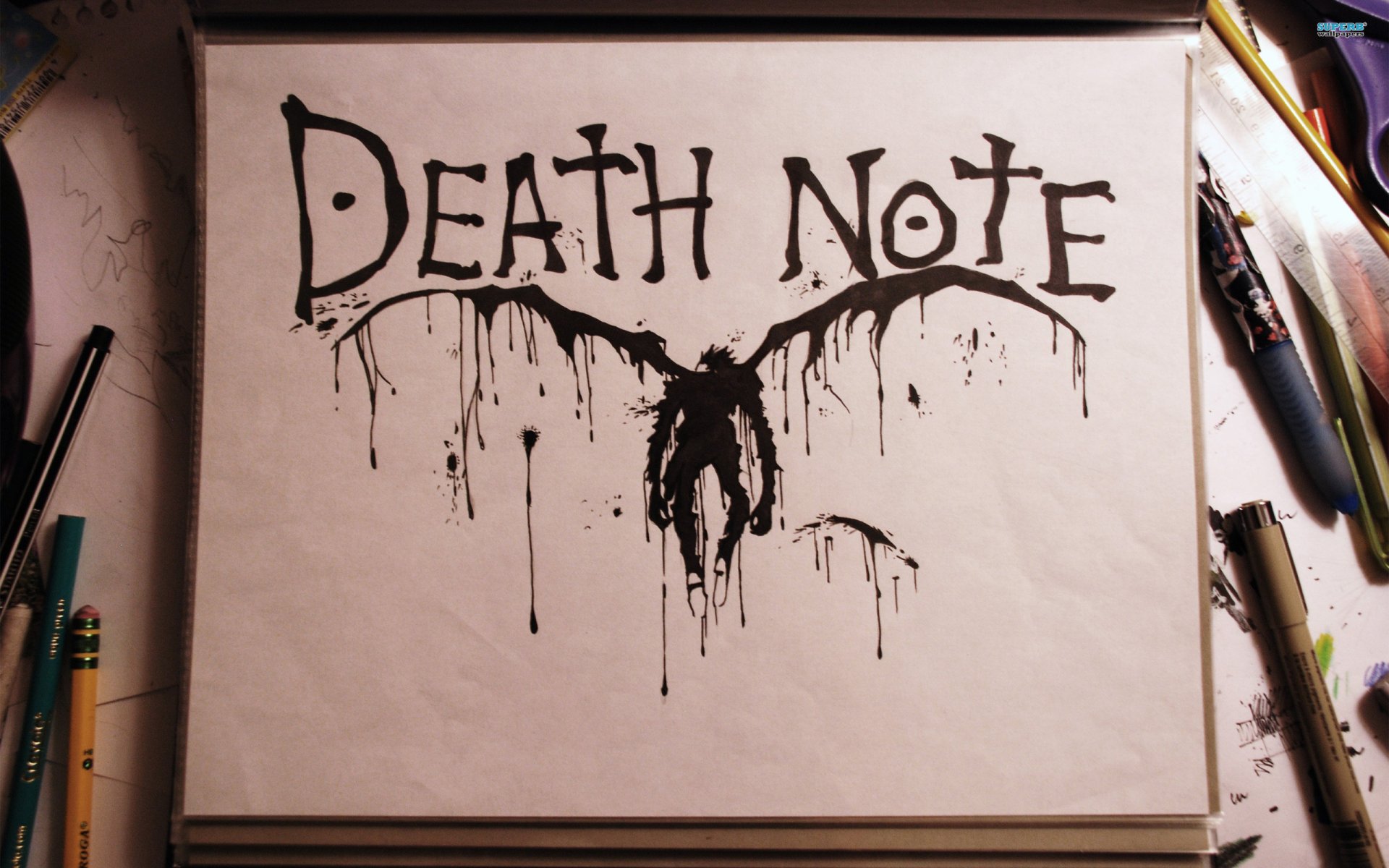 death-note ryuk death note gros plan blot