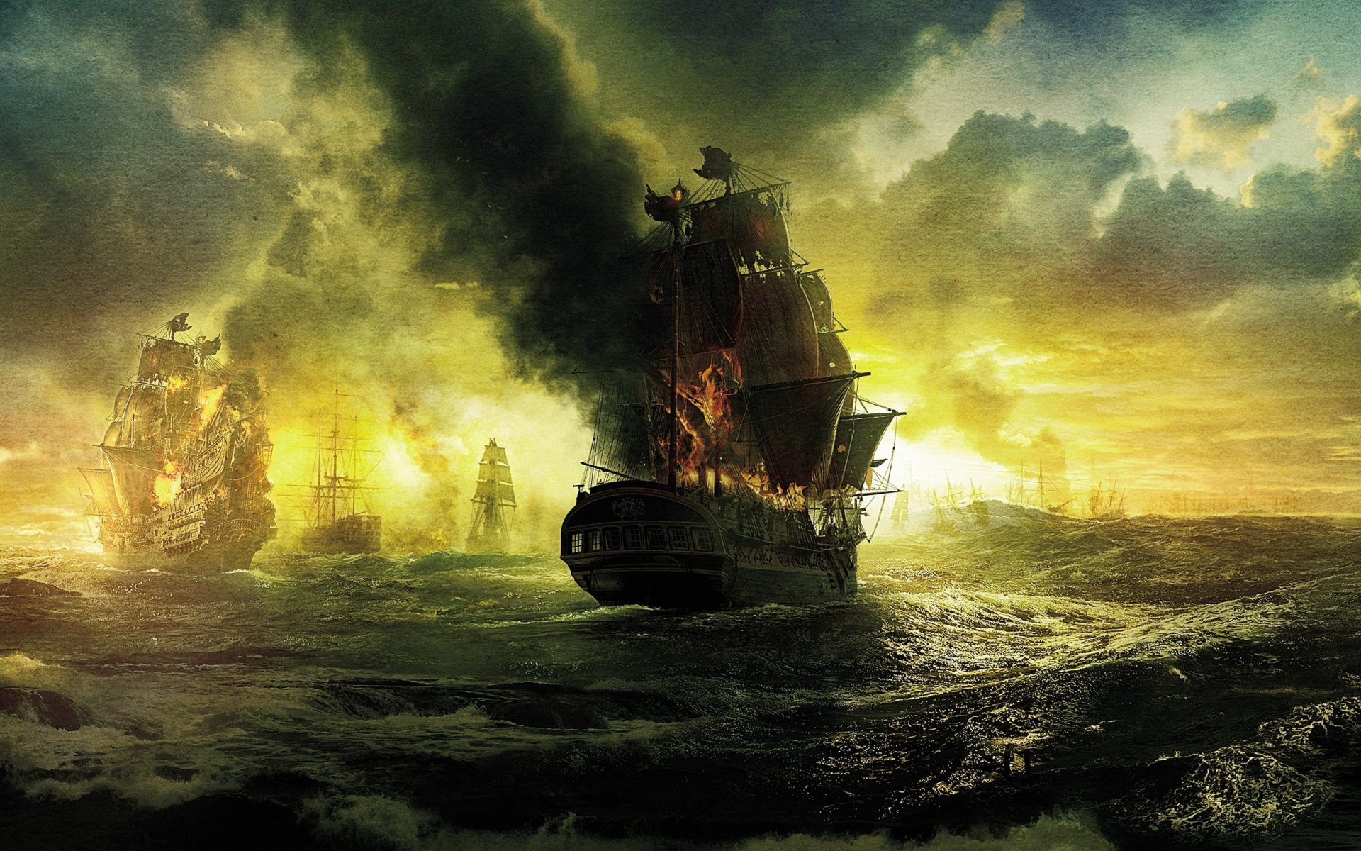 pirates of the caribbean on stranger tides the black pearl black pearl ships sail fire waves sea cloud